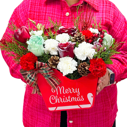 Christmas Floral Red Box: A Festive Floral Delight