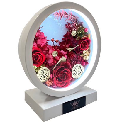 Preserved Roses with light for desktop/nightstand | Classic Red