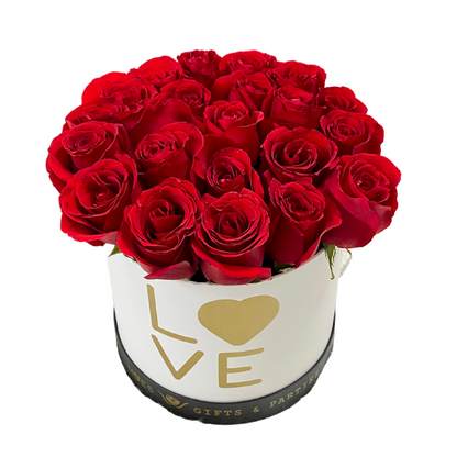 Fresh Roses in Deluxe Box (Love-White) | Classic Red Color