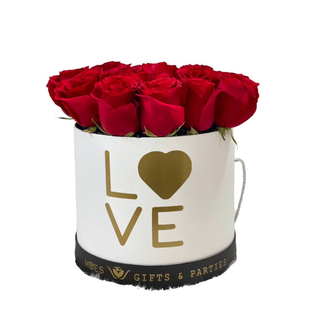 Fresh Roses in Deluxe Box (Love-White) | Classic Red Color